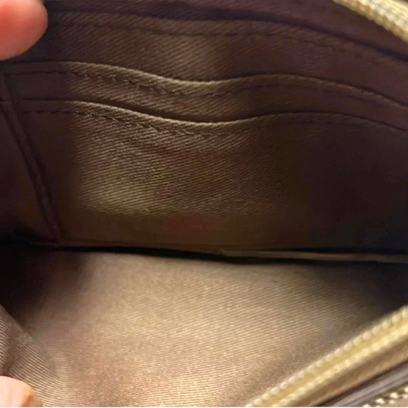 Fossil metallic bronze pleated leather zip wallet - Picture 4 of 9